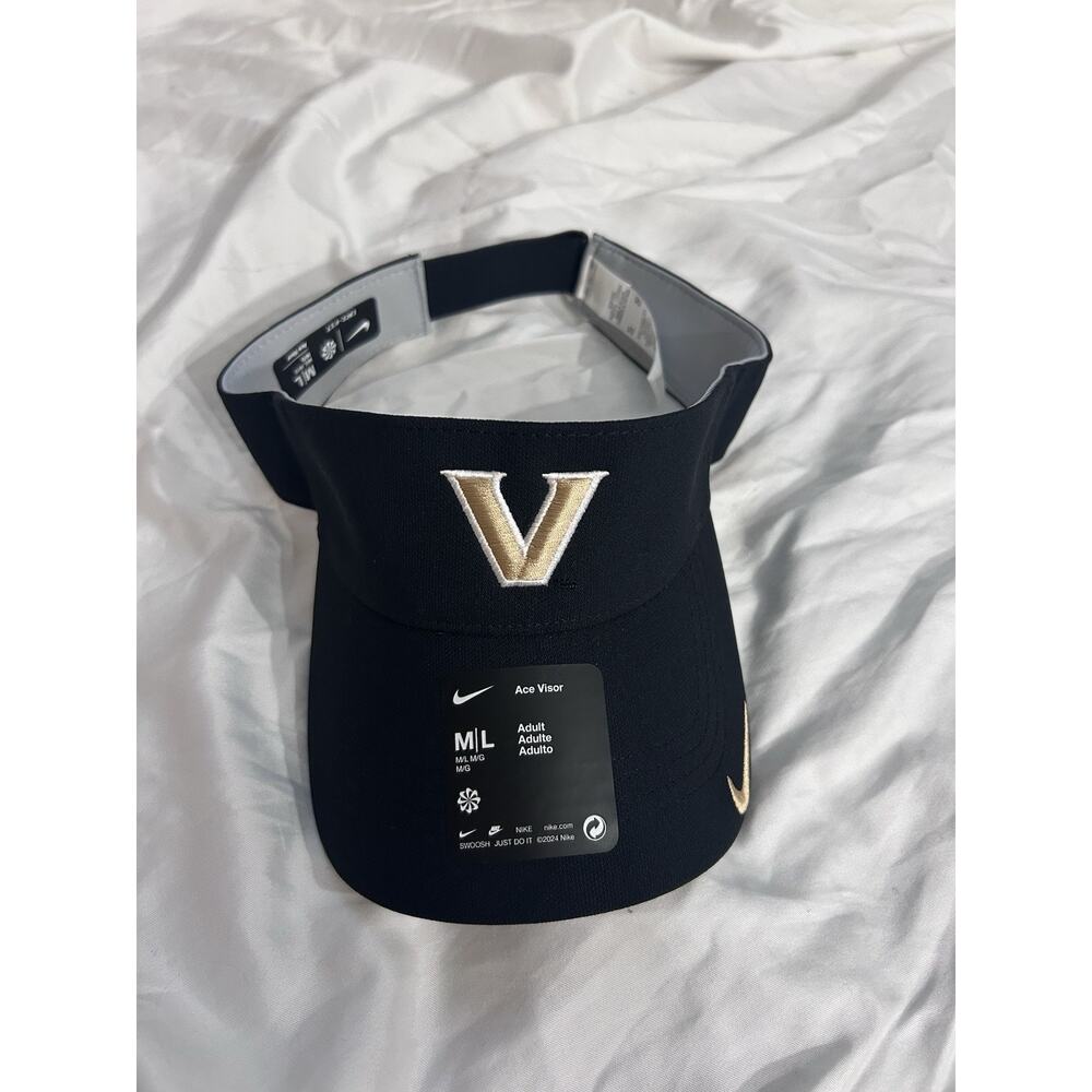 Nike Vanderbilt Commodores Dri-FIT Visor Black Gold Authentic College Adult M/L